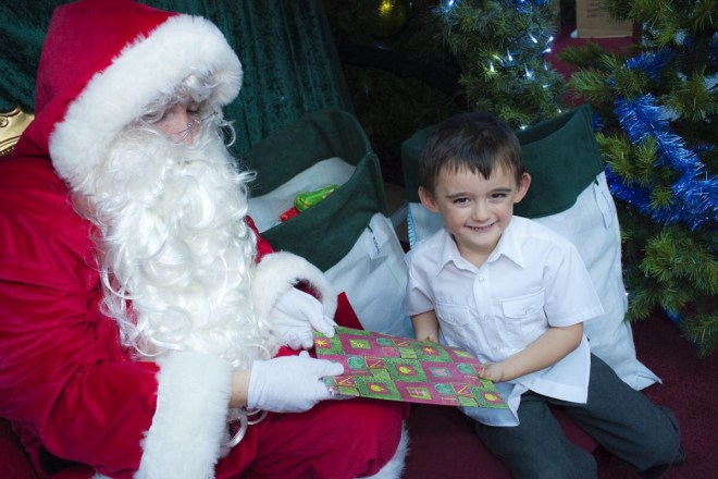 All Santas have to wear white gloves so that they don't get the children dirty.